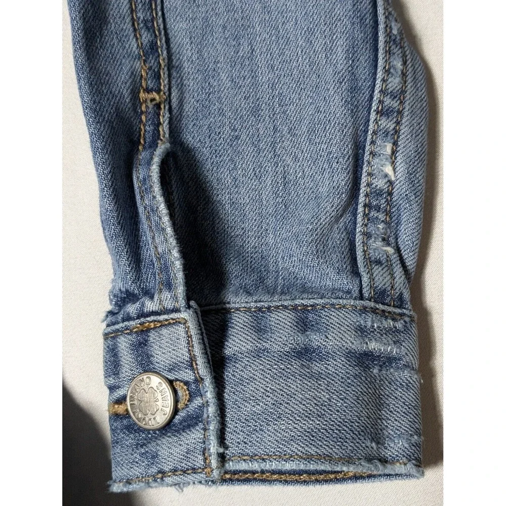 LUCKY BRAND The Tomboy Trucker Women‎ XS Distressed Denim Jean Jacket